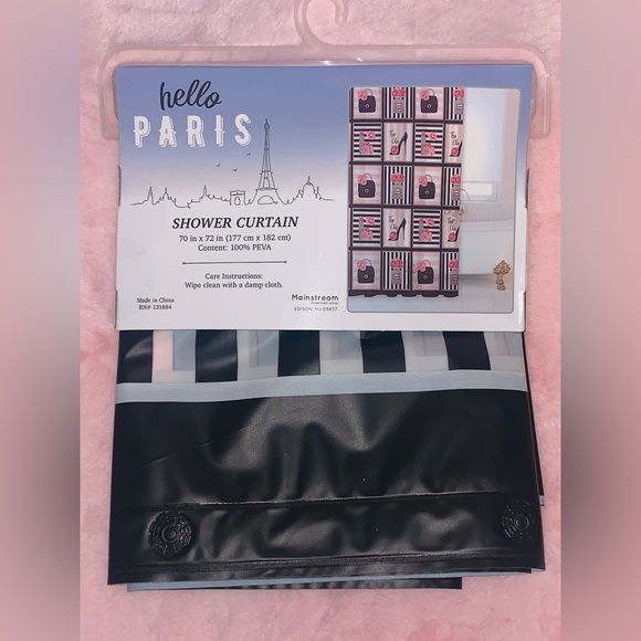 Hello París Fashion Peva Shower Curtain NEW - Picture 2 of 3